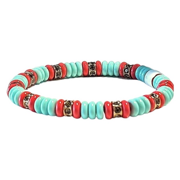 Roxanne Assoulin Colorblocked Beaded Bracelet NWT - Picture 8 of 9